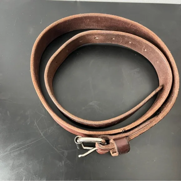 Unbranded Heavyweight Brown Leather Men's Belt Extra Long 50" - Picture 3 of 10